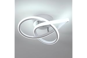 Comely Lámpara de Techo LED Moderna, Diseño Forma de Flor Luz de Techo, 30W 3375LM Plafon LED Techo para Dormitorio Pasillo Cocina Baño, Luz Blanca Fría 6500k, Dia 30cm,Blanco