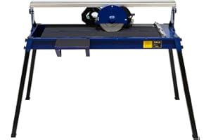 T-MECH Wet Tile Cutter with 720mm Bench Stand Table Laser Cutting Guide Diamond Blade Heavy Duty 800W Motor Includes Free Extra Blade 0-45° Angle Cut Range Foldable Legs Portable DIY and Professional Use