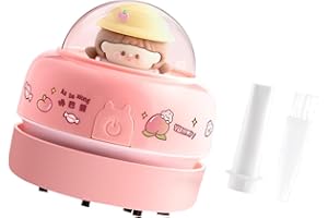 Folpus Aspirateur de Bureau Nettoyeur de Table Mini Portable pour Le Nettoyage Scolaire Gomme miettes, Rose