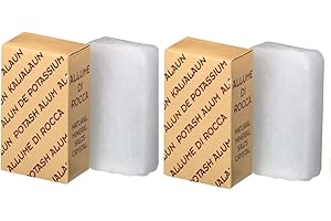 MAUQI - 2 bloques rectangulares de piedra de aluminio de 90 g para higiene facial y corporal, después del afeitado y la eliminación del vello, 2 piezas