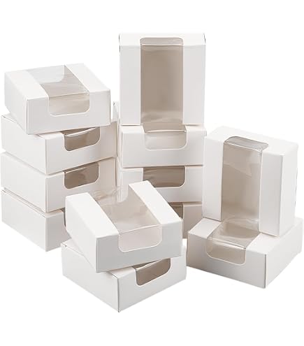 30 cajas de regalo con forma de casa, 6,5 x 6,5 x 14 cm