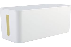 RICOO Organizador Cables Z3201-W, Caja Enchufes y Recoge Cables para el Hogar, Caja Guarda Cables Ordenar Cables, 32 x 13,5 x 12,7 cm, Blanco