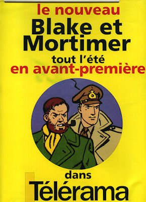 E.P. Jacobs - Blake et Mortimer - Télérama - Le Nouveau Blake et Mortimer dans Télérama (affichette de presse)