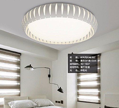 Preisvergleich Produktbild XIN HOME Runde Deckenleuchte Augenschutz Led Einfache, moderne Beleuchtung Fernbedienung grosses Wohnzimmer Beleuchtung, Hohle 46 Cm 28 W warmes Licht