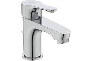 Ideal Standard – Miscelatore lavabo Alpha, con scarico, cartuccia FirmaFlow e tecnologia CLICK a risparmio idrico, sistema di montaggio rapido Easy Fix, cromato