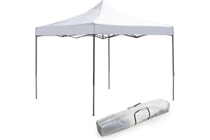 BRICO POINT GAZEBO RICHIUDIBILE 3X3 Mt IN PVC PADIGLIONE AUTOMATICO IN TESSUTO A FISARMONICA COLORE BIANCO CON SACCA DA TRASPORTO