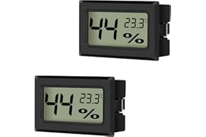 EEEKit 2 Pack LCD Digital Hygrometer Thermometer, Mini Temperature Meter Humidity Gauge for Greenhouse Car Office, Black