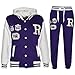 Unisex Kinder Mädchen Jungen Mit Kapuze Baseball Trainingsanzug Kapuzenpulli Hosen Set Jogginghose 7 8 9 10 11 12 13 Jahre - Lila, 122-128