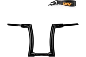LKV 14" Rise Ape Hangers 1-1/4" Fat Bar 1.25" Clamp Ape Hangers Handlebar Compatible with Harley Dyna Softail Sportster 48 XL 883 1200, 1994-2022 Road King, 1998-2013 Road Glide