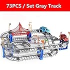 MentorKids Plastic Electric Racing Rail Car Tracks Model Toy for Children with Thomas Train Toy Cars (Grey)