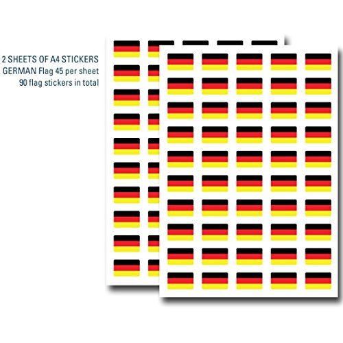 Packung mit 90, 31x20mm, Deutschland-Flaggen-Aufkleber deutschen Selbstklebeetiketten - 2