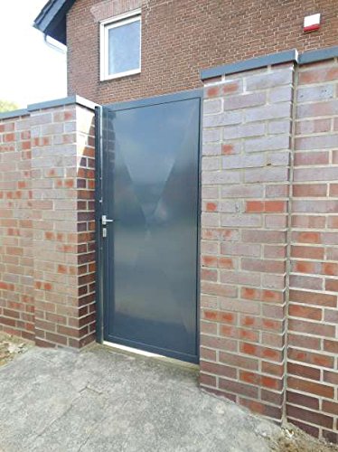 Pforte Tür Eingangstor Gartentor Hoftor Grau Beschichtet 105cm x180cm Sandbach - 2