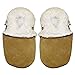 Soft suede baby slippers for boys or girls by Dotty Fish with Suede Soles. Tan 3-4 Years