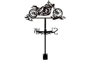 SUPERDANT Wetterhahn Motorrad Wetterhahn fürs Dach Flammen Wetterfahne Schwarze Weathervane Ornament Wetterfahnen Outdoor Eisen Dach Bauernhaus Garten Outdoor Hof Dekor Manneshöhle Geschenk