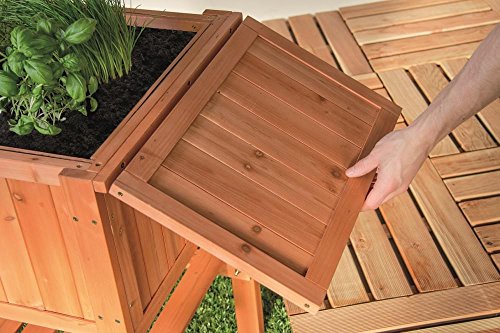 Hochbeet ‚Floralis‘, Tanne FSC®-zertifiziert Gemüsebeet inklusive wasserdichter Folie, Pflanzenkasten für Gemüse und Kräuter im Garten, auf der Terrasse oder dem Balkon, Füllvolumen ca. 80 Liter - 3