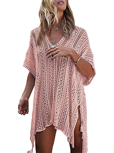 Tkiames Women's Bathing Suit Beach Bikini Swimsuit Swimwear Cover Up Crochet Dress
