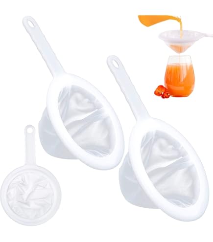 JUKOTA 3er Set Lebensmittel Siebe - 100/200/400 Mesh Nylon Filter Mit Griff