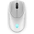 Alienware AW720M Tri-Mode Wireless Gaming Mouse - 2.4GHz Wireless, Bluetooth 5.1, 26,000 DPI, 8-Fully Programmable Buttons, Magnetic Snap Charging Adapter USB-A to USB-C Cable - Lunar Light