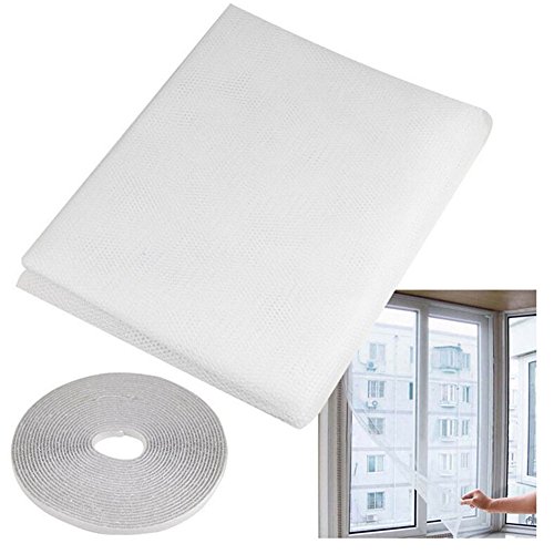 Yingwei DIY Weiß Fenster-Bildschirm Vorhang Schutz Flyscreen Ineinander greifen-Netz Insekt-Fliegen-Wanzen-Moskito-Motten-Tür Netting mit 150*130cm