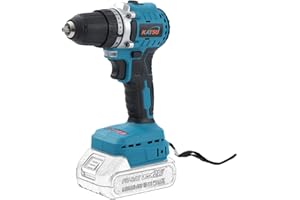 KATSU TOOLS KATSU FIT-BAT bezszczotkowa wiertarko-wkrętarka akumulatorowa 21 V, uchwyt bezkluczykowy 10 mm, 2 prędkości biegów i światło LED, idealna do domowych zadań DIY, bez baterii i ładowarki 102360