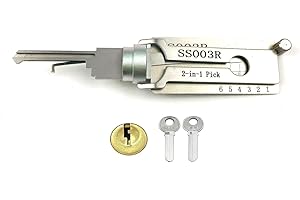 QIDAI Herramienta de cerrajero 2 en 1 para candado, herramienta de lectura y selección, juego de selección de cerradura de cilindro europeo para principiantes (SS003R)