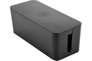 Boerunid Kabel management box, Kabel Aufbewahrung Box, zum Verstecken der Steckdosen leiste, geeignet für Zuhause/Büro (Schwarz)
