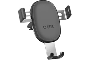 SBS Portacellulare con Chiusura Automatica a gravità, Supporto Porta Telefono da Auto per Bocchette d'Areazione, Utilizzo ad Una Sola Mano per iPhone, Samsung, Xiaomi, Oppo