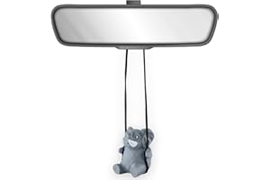 VIPbuy 100% Handmade Wooden Swinging Elephant Car Hanging Ornament - Cute Hand Carved Painted Wood Elephant Figurine Car Mirror Hanging Accessories Decor Gifts (Elephant)