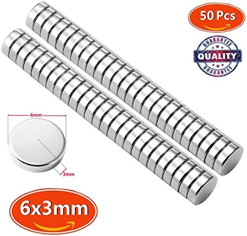Magnets 6x3mm Deep DIY personalized Multi-Use for Fridge door Whiteboard Magnetic map Magnetic Screen Door Bulletin boards Refrigerators Holding Up To 8 Pieces of Paper Per Magnet (50 Pcs)