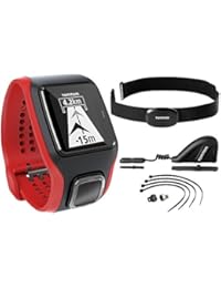 TomTom Multi-Sport Cardio - Reloj, color Negro / Rojo, Talla única