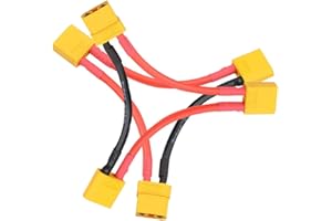 Boladge 2-Pack Adattatore 1-Femmina a 2-Maschi Connettore Serie Spina XT90 con Cavo in Silicone 10CM 10AWG per Quadricottero Elicottero RC