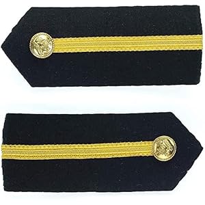 MarinersApp Hard Epaulettes | Uniform Accessory | Professional Emblem | Sturdy & Washable Single Gold Stripe Shoulder Insignia For Marine Engineer | Unisex Epaulet For Merchant Navy Deck Cadet | Set 2