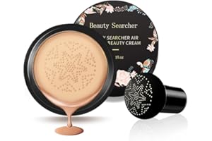 Beliky Girl Mushroom Head Air Cushion CC Cream Foundation Cover Concealer Makeup Moisturizing Brightening Pigment Liquid Foundation, Even Skin Tone Makeup Base BB (Brunette Brown)