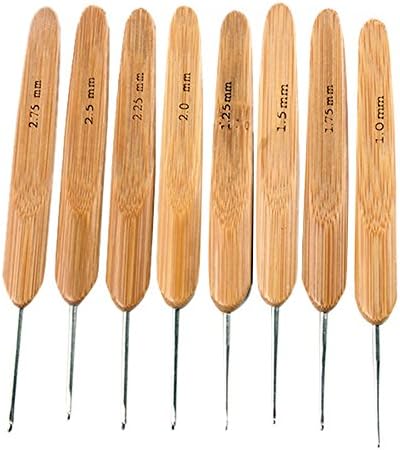 Silvercell Knitting Needles 1 Set 8 Sizes Aluminum Bamboo Crochet Hooks Weave Tools