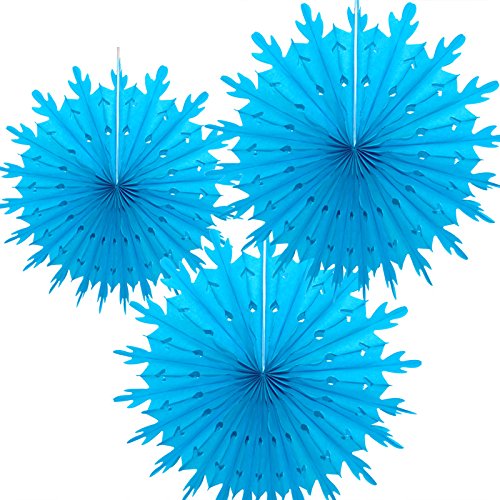 TtS 10 Stück 20cm Tissue Papier Fan Pompoms Hochzeit Dekoration-Aqua - 2