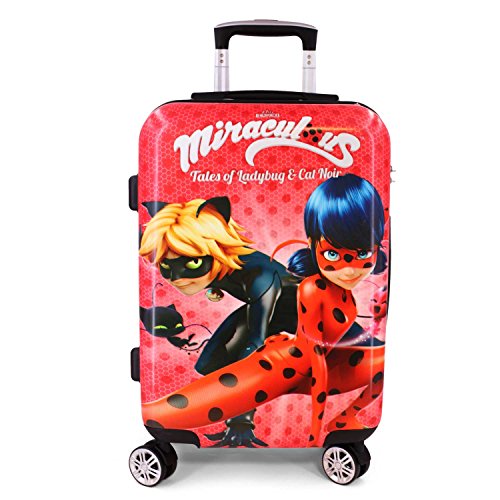 Karactermania Ladybug Defenders Equipaje de Cabina, 54 cm, 35.5 litros, Rojo