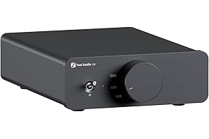 Fosi Audio Q6 Mini Desktop DAC, USB C przetwornik cyfrowo-analogowy audio do domowego wzmacniacza stereo i wzmacniacza słuchawkowego, wejście OPT/COA, wyjście RCA/wyjście subwoofera