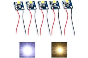 QOXEZY Lot de 5 LED 12 V pour modélisme ferroviaire, éclairage intérieur de bâtiment, micro LED pré-câblées pour OO HO-Warm Light