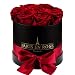 Produktbild PARIS EN ROSE Rosenbox "Pont-des-Arts" | schwarze Flowerbox mit bordeauxroten Infinity Rosen | 8-9 konservierte Blumen