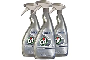 3 Pack of 750ml Cif Professional Pro Formula Stainless Steel and Glass Cleaner with Streak Free Finish