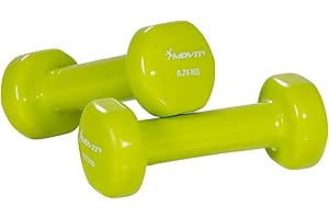 MOVIT set de 2 haltères en vinyle, haltères courts avec surface en vinyle