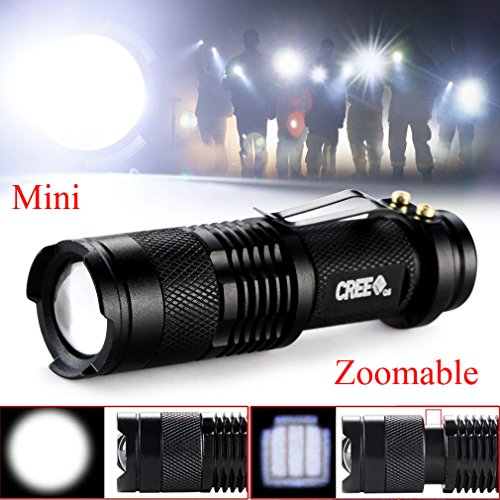 Enjoydeal 7W 300LM mini Q5 LED ZOOMABLE Taschenlampe Handlampe Camping Flashlight schwarz 1 Dateien - 2