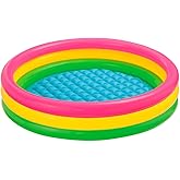 Intex 57412 Renkli Şişme Taban 3 B&ouml;lme Havuz 114 cm, su sporları, plaj malzemesi, şişme &uuml;r&uuml;n, y&uuml;zme aksesuarı, kamp, dalış, g