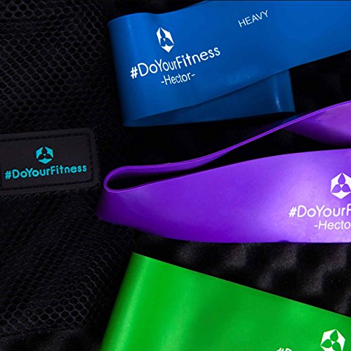 Fitnessbändern »Hector« – Gymnastikbänder / Loops für Yoga, Pilates, Reha-Sport Physio-Gymnastik – Für Männer & Frauen – Hergestellt aus natürlichem Latex – geschlossene Sportbänder mit ca. 60cm Umfang & 5cm Breite. Das idleae Übungsband / Widerstandsband / Miniband / Gymnastikband für CrossFit Pilates Fitness Muskelaufbau Yoga & Therapie – Training für den gesamten Körper (Bauch Beine Arme Hintern Po) - 3