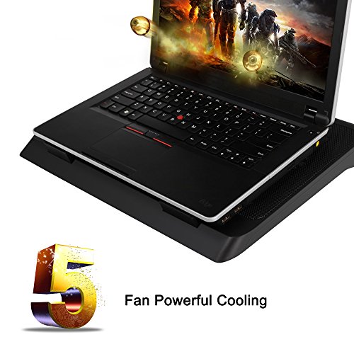 TopMate 10 – 17″ Zoll Notebook Laptop Kühler Laptop Unterlage- 5 x Lüfter – 2 x Usb - 4