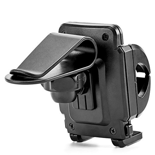 iKross Supporto Auto Visiera Parasole, Clip On Sun Visor Mount Holder Auto per Apple iPhone, Samsung Galaxy, HTC e altri modelli popolari - Nero