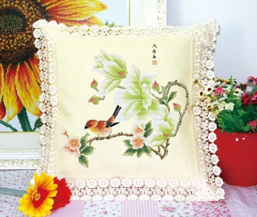 Birds And Orchids Stamped Cross Stitch Cushion 2 by XSTITCHBUY