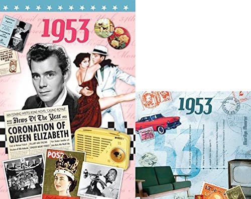 1953 Wedding Anniversary Gifts- 1953 DVD Film , 1953 Chart Hits CD and 1953 Greeting Card