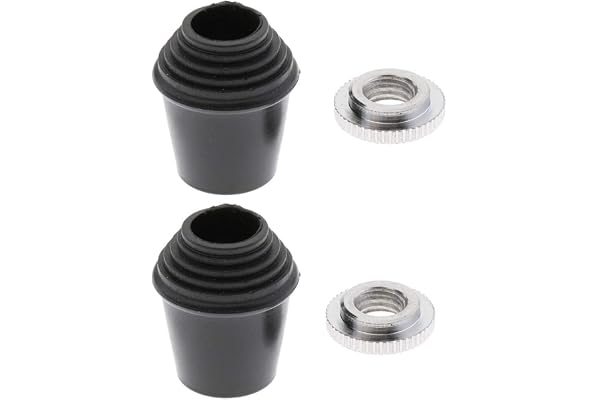 2pcs Pieds en Caoutchouc Pièces de Rechange pour Grosse Caisse Antirouille - Noire