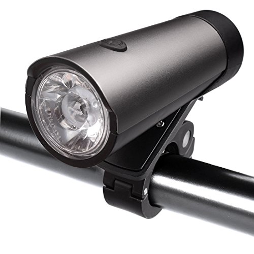AcTopp LED wiederaufladbares Fahrradlicht USB Frontlicht STVZO Zugelassen Fahrradbeleuchtung Fahrradscheinwerfer mit integrierten 2600mAh Akku Taschenlampe